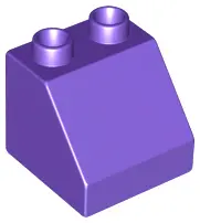 Dark Purple Duplo, Brick 2 x 2 x 1 1/2 Slope 45