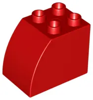 Red Duplo, Brick 2 x 3 x 2 Slope Curved