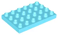 Medium Azure Duplo, Plate 4 x 6