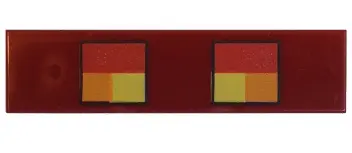 Dark Red Tile 1 x 4 with Red, Orange and Yellow Squares Minecraft Magma Cube Eyes Pattern