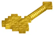 Pearl Gold Minifigure, Utensil Axe, Pixelated (Minecraft)