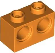 Orange Technic, Brick 1 x 2 with Holes