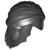 Black Minifigure, Hair Female Mid-Length with Braid Around Sides
