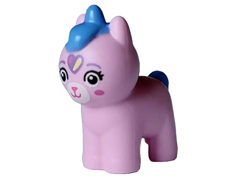 Bright Pink Kittycorn, Baby, Gabby's Dollhouse with Dark Azure Mane and Tail, White Eyes and Muzzle,