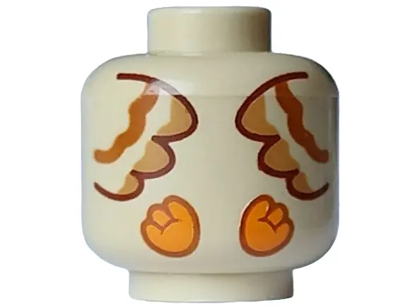 Tan Minifigure, Head without Face with Dark Orange, Dark Tan and Reddish Brown Wings, Orange Feet Pa