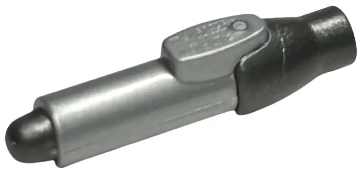 Flat Silver Minifigure, Utensil Pen with Molded Pearl Dark Gray Tip and Cap Pattern