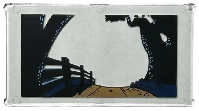 Trans-Clear Glass for Window 1 x 4 x 6 with Medium Nougat Dirt Road, Black Fence and Trees / Trunks 