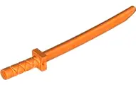 Orange Minifigure, Weapon Sword, Shamshir / Katana (Square Guard) with Capped Pommel and Holes in Cr