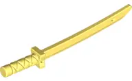 Bright Light Yellow Minifigure, Weapon Sword, Shamshir / Katana (Square Guard) with Capped Pommel an