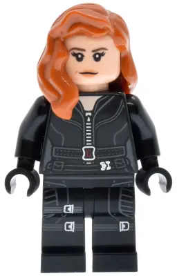 Black Widow - Black Jumpsuit, Dark Orange Mid-Length Hair, Printed Legs, Black Hands, Dark Brown Eye