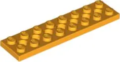 Bright Light Orange Technic, Plate 2 x 8 with 7 Holes