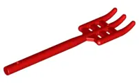 Red Minifigure, Utensil Pitchfork - Handle with Flat End