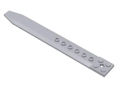 Light Bluish Gray Plate, Modified 2 x 16 with Angled Side Extensions and Axle Hole (Rotor Blade)