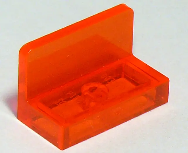 Trans-Neon Orange Panel 1 x 2 x 1 with Rounded Corners