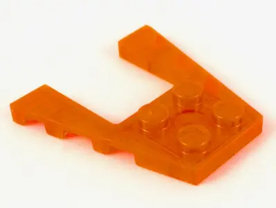 Trans-Neon Orange Wedge, Plate 4 x 4