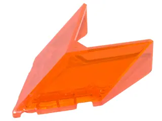 Trans-Neon Orange Windscreen 6 x 4 x 1 1/3 Pointed