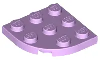 Lavender Plate, Round Corner 3 x 3