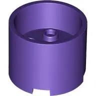 Dark Purple Brick, Round 3 x 3 x 2 with Recessed Center and Axle Hole