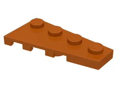 Dark Orange Wedge, Plate 4 x 2 Right