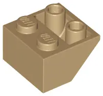 Dark Tan Slope, Inverted 45 2 x 2 with Flat Bottom Pin