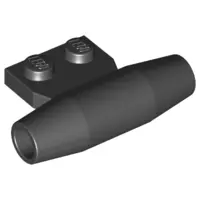 Black Engine, Smooth Small, 1 x 2 Side Plate with Axle Holders