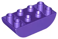 Dark Purple Duplo, Brick 2 x 4 Slope Curved Inverted Double