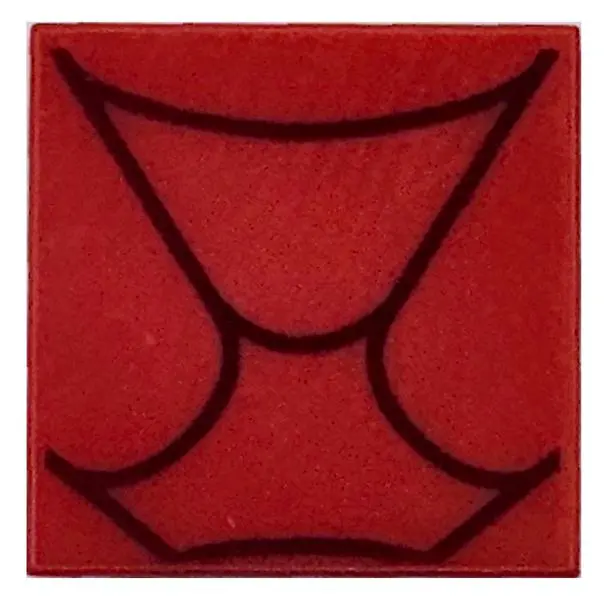 Red Tile 2 x 2 with Dark Red Curved Lines / Spider Web Pattern (BrickHeadz Iron Spider-Man Face Cove