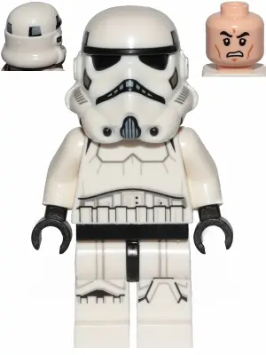 Imperial Stormtrooper - Male, Dual Molded Helmet with Light Bluish Gray Panels on Back, Light Nougat