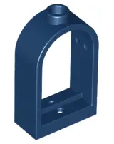 Dark Blue Window 1 x 2 x 2 2/3 with Rounded Top
