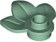 Green Plant Plate, Round 1 x 1 with 3 Layered Leaves