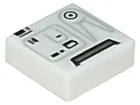 White Tile 1 x 1 with SW Snowtrooper Backpack Pattern
