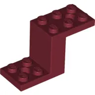 Dark Red Bracket 5 x 2 x 2 1/3 with 2 Holes and Bottom Stud Holder