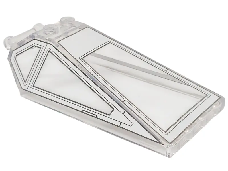 Trans-Clear Windscreen 8 x 4 x 2 with 2 Studs and Bar Handle with White Cockpit Window Frames, Long 