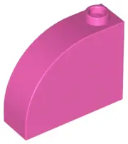 Dark Pink Slope, Curved 3 x 1 x 2 with Hollow Stud