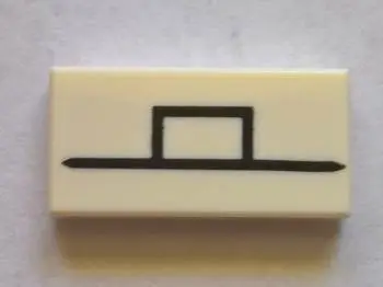 White Tile 1 x 2 with Black Rectangle and Line Pattern (BrickHeadz Olaf Mouth)