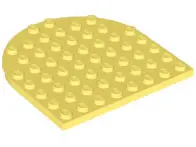 Bright Light Yellow Plate, Round 8 x 8 Rounded End