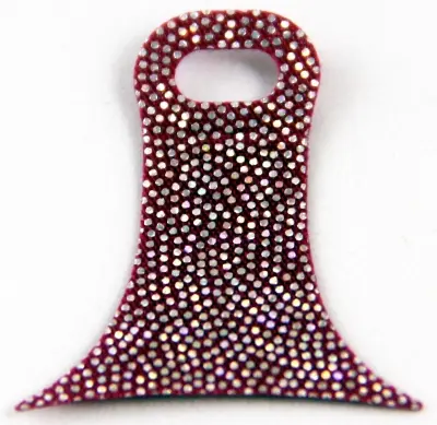 Magenta Mini Doll, Skirt Cloth, Friends, Flared with Large Hole with Silver Iridescent Dots Pattern 