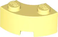 Bright Light Yellow Brick, Round Corner 2 x 2 Macaroni with Stud Notch and Reinforced Underside