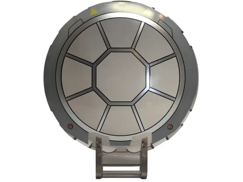 Trans-Brown Dish 6 x 6 Inverted with Bar Handle with SW 8 Spoke Radial Cockpit with Yellow Triangles