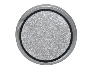 Flat Silver Tile, Round 1 x 1 with Silver Circle with Black Border Pattern