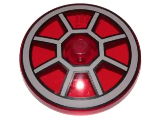 Trans-Red Dish 4 x 4 Inverted (Radar) with Solid Stud with Radial TIE Fighter Cockpit Pattern
