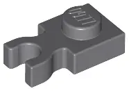 Dark Bluish Gray Plate, Modified 1 x 1 with U Clip Thick (Vertical Grip)