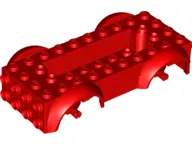 Red Vehicle, Base 5 x 10 x 2 1/2 with Mudguards and 2 x 6 Recessed Center with 3 Holes with (Same Co
