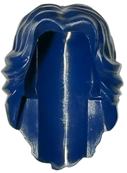 Dark Blue Minifigure, Hair Female Mid-Length Wavy with Center Part