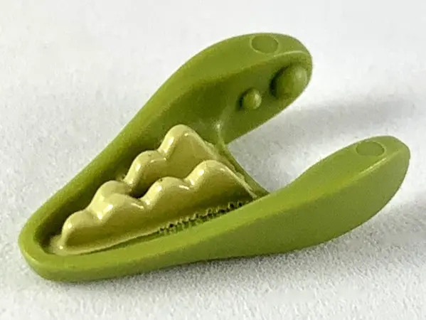 Olive Green Dinosaur Jaw Lower Small with Tan Teeth Pattern