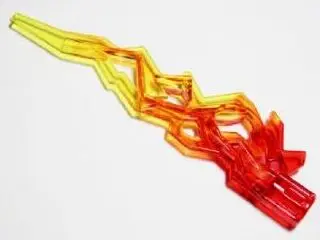 Trans-Red Hero Factory Weapon Accessory, Flame / Lightning Bolt with Axle Hole with Marbled Trans-Ye