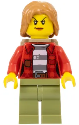 Mountain Police - Crook Female Jacket over 87 Prison Stripes, Backpack