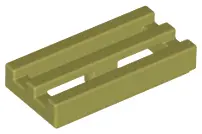Olive Green Tile, Modified 1 x 2 Grille with Bottom Groove