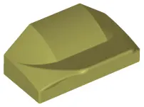 Olive Green Slope, Curved 1 x 2 x 2/3 Wing End