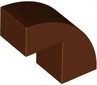 Reddish Brown Slope, Curved 2 x 1 x 1 2/3